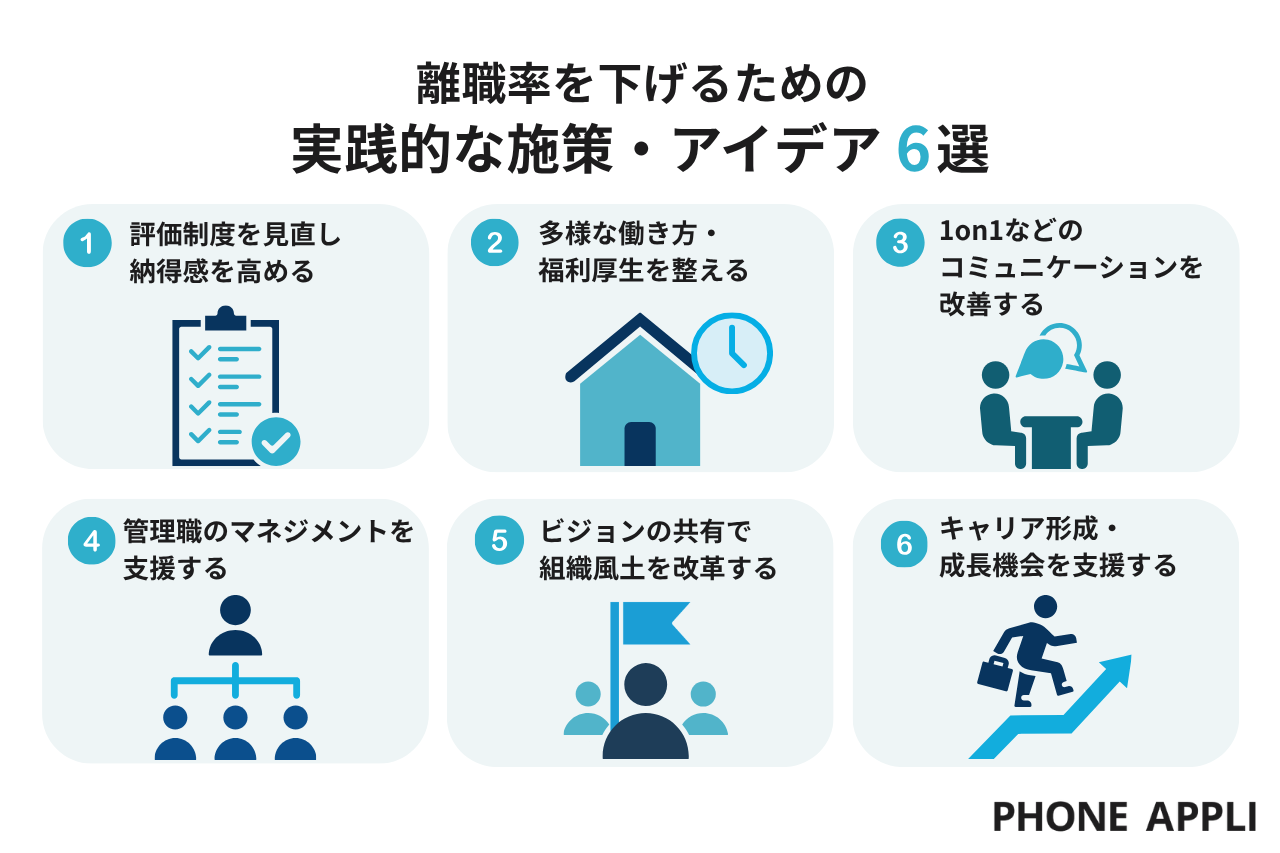 離職率を下げるための実践的な施策・アイデア6選